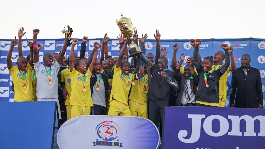 Ntfonjeni High School are the 2026 Instacash ESSA Soccer kings. They beat Nhlangano Central 2-1 in a final at Mavuso Sports Centre yesterday to lift the trophy. (Pic: Nimrod Hlophe)